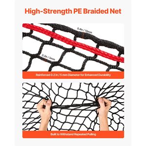 Rete per balle di fieno per la cura dei cavalli 5.91 x 5.91 x 5.91 piedi, fori da 1.5 pollici, materiale PE, design senza nodi con fascette a zip, riparazione con ago e navetta - Product Image 3