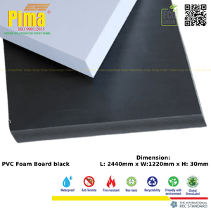 Pima Eco <b>Plastic</b> Panels WPC PVC Foam Board <b>Sheet</b> 30mm <b>Thickness</b> 0.6 G/cm3 Density Black Color Advertising Kitchen Model 20250514 - Product Image 2
