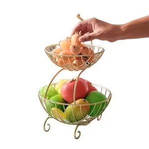 <b>Large</b> Decorative Metal Fruit <b>Basket</b> For Kitchen Countertop Fruit <b>Storage</b> Wire Fruit Bowl For Dining Table Organizer Fruit <b>Basket</b> - Product Image 5