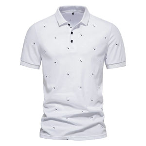 Camisetas de Golf Deportivas de Punto Casual de Manga Corta para Verano, con Logotipo Personalizado, Costuras de Color, Tallas Grandes, para Hombre, de Poliéster/Algodón, de Secado Rápido - Product Image 1