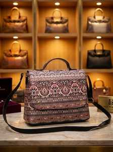 Canvas Laptop <b>Bag</b> Patterned Briefcase Shoulder <b>Computer</b> <b>Bag</b> Zipper Water Resistant Travel Work Handbag - Product Image 2