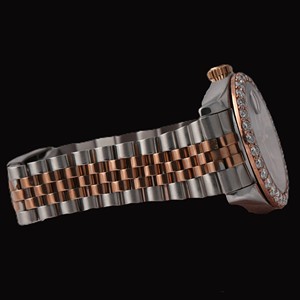 Precio al por Mayor, Caja Redonda con Esfera Negra, Solo Bisel, Diamante Moissanita, Acero Inoxidable, Dos Tonos, Características de Alta Calidad - Product Image 3