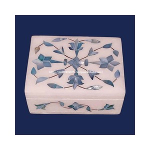 Fabricación y mayorista de todo tipo de caja de incrustaciones de mármol de diferentes colecciones con trabajo de nácar para regalo de bebé recién nacido - Product Image 1