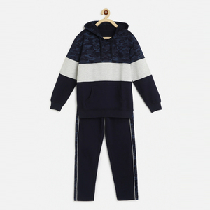 New Design Winter Kids Tracksuit Set Two-Piece Sportswear for <b>Boys</b> Casual Hooded Sweatshirt Jogger Pants 100% Cotton Solid - Product Image 1