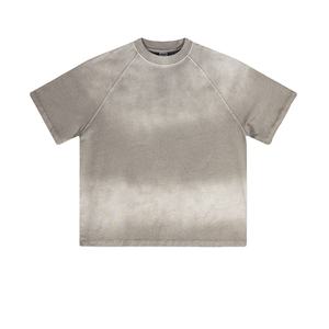 T-shirts longs décontractés surdimensionnés pour hommes, personnalisés, effet délavé, 100% coton, style hip-hop, écologiques, respirants, 220g - Product Image 3