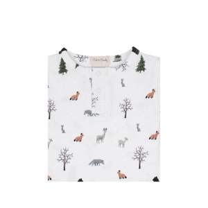 Body de manga larga de elastano de bambú orgánico de primera calidad, ropa interior de bebé con estampado de bosque salvaje - Product Image 3