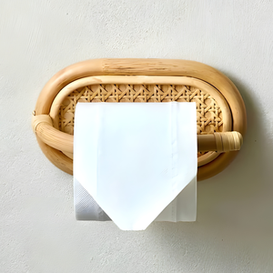 Rattan <b>paper</b> holder handcrafted wall mounted toilet roll holders decorative bathroom essentials - Product Image 1