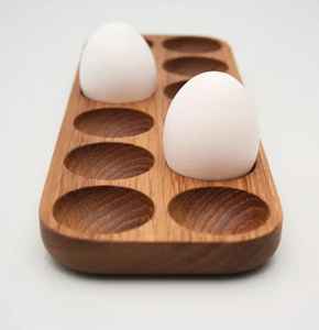 Bandeja de madera larga para huevos rellenos, soporte para 8 huevos, tabla de servir, plato rústico para huevos, bandeja para aperitivos, bandeja de cocina - Product Image 1