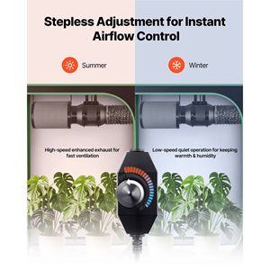 Ventilatore Inline da 6 Pollici 180 CFM con Regolatore di Velocità e Filtro al Carbone per Sistema di Ventilazione e Riscaldamento - Product Image 4