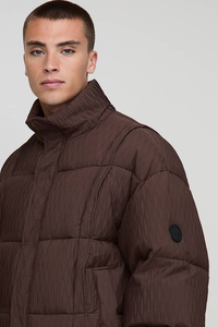 Wholesale Custom Men's Hooded Winter <b>Waterproof</b> <b>Padded</b> Bubble Quilted Outdoor Puffer <b>Jacket</b> with Front Logo - Product Image 6