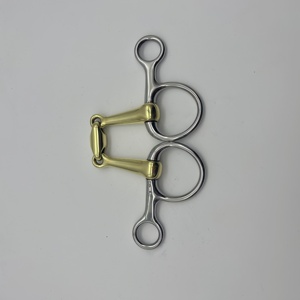Bridon de style britannique sur mesure avec extrémités en acier inoxydable 304 et trois sections en laiton au centre - Product Image 5