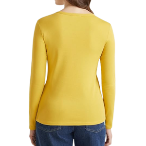 T-shirts personnalisés à col rond et manches longues, décontractés, écologiques, pour femmes et hommes, 100% coton, teinture unie, tricotés, solides, été - Product Image 2