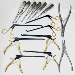 Kerrison rongeurs bone curettes set 15 pcs orthopedic spine surgical instruments stainless steel hospital grade reusable kit - Product Image 6