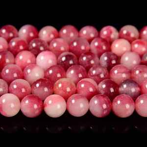 Cuentas Redondas de Jade Rosa Rojo, Hilo Completo de Piedras Naturales para Hacer Joyas, Cuentas para Manualidades de Pulseras y Collares - Product Image 6