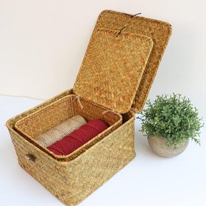 Boîte cadeau en herbe de mer naturelle, contenants faits main durables, étui, boîte à bijoux best-seller - Product Image 5