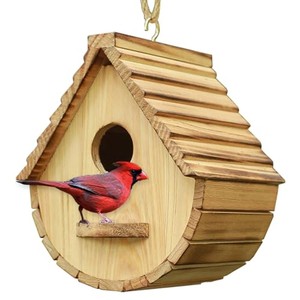 Nichoir pour oiseaux en bois de Sheesham artisanal avec toit en pente - Vente en gros Inde - Product Image 1
