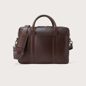 Maletín de Cuero Marrón Premium Hecho a Mano para Portátil, Bolsa de Oficina, Cierre de Cremallera Clásico, Fabricante OEM - Product Image 1