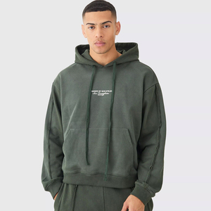 Fabricants de sweats à capuche personnalisés en coton 100% 500 g/m², brodés, patchwork, ODM, unisexes, épais, confortables, élégants, surdimensionnés - Product Image 5