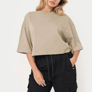 Camisetas de Alta Calidad al por Mayor para Mujer, Ropa Urbana de Lujo, Camisetas Extra Grandes de Algodón, Camisetas de Talla Grande para Mujer, 100% Algodón - Product Image 1