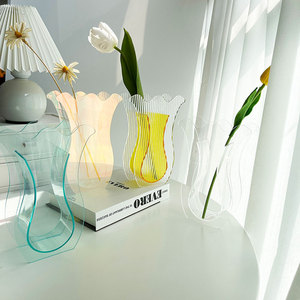 Florero acrílico de alta calidad de lujo personalizado 2025, macetas acrílicas baratas transparentes para decorar flores - Product Image 1