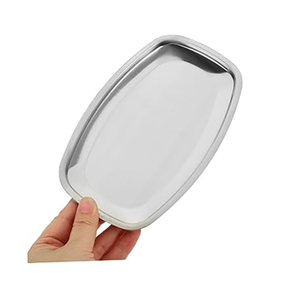 Oval Shape Stainless Steel Server Plate/Dish/<b>Tray</b> For your <b>Kitchen</b> Decorative & Storage <b>Tray</b> Hammered Design For Wholesale - Product Image 6