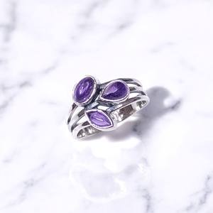 แหวนเงินแท้ 925 ประดับพลอยหลากชนิด แหวนมูนสโตนสีรุ้ง ทำมือ ราคาขายส่ง เครื่องประดับเงิน - Product Image 4