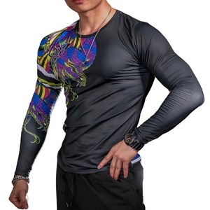 Camiseta de Manga Larga para Hombre, Totalmente Estampada, Sublimada, Fabricada por OEM, Poliéster y Elastano, Antimicrobiana - Product Image 3