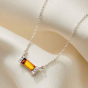 Collier en argent sterling 925 avec pierre de naissance topaze, collier pierre de naissance de novembre, cadeau d'anniversaire pour elle, cadeau pour demoiselle d'honneur - Product Image 3