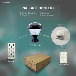 Lampe solaire LED Homehop 10W pour portail extérieur, jardin, entrée principale, mur de clôture, pilier, étanche, automatique - Product Image 6
