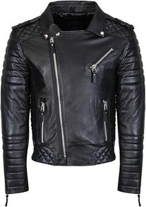 Men's Black REAL Lambskin Leather <b>Biker</b> <b>Jacket</b> VINTAGE GENUINE MOTORCYCLE <b>JACKETS</b> FOR MEN - Product Image 4