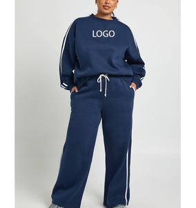 Conjunto Deportivo de Invierno 2026, Sudadera con Estampado DTG, Franja Lateral en Contraste y Cordón Ajustable, Felpa Técnica, Ropa Urbana Minimalista para Mujer - Product Image 1