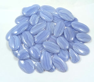 Natural <b>Blue</b> <b>Lace</b> Agate Cabochon Natural Semi Precious Gemstone For Jewelry Making Hand Polished Cabs Designer Gemstone Jewelry - Product Image 5