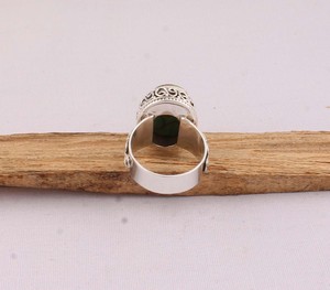 Natural Green Copper Turquoise <b>Ring</b> 925 Sterling Silver Vintage Style Green Composite Stone <b>Ring</b> for Women Handcrafted <b>Boho</b> - Product Image 6