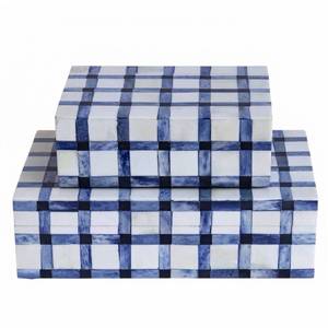 New Arrival Check Pattern Bone Inlay Jewelry <b>Box</b> Bone Decorative <b>Storage</b> <b>Box</b> Bone Inlay Jewelry Organizer in Wholesale Price - Product Image 1