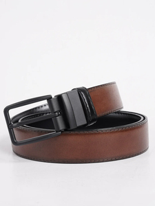 Ceintures formelles pour hommes à boucle à ardillon, réversibles, en cuir véritable de haute qualité, imperméables, écologiques et personnalisables - Product Image 5