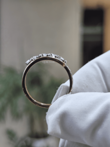 Anillo de Boda de Media Eternidad con Diamante Cultivado en Laboratorio, Certificado IGI, Clásico, 0.35ct, Oro Blanco, Corazón con Puntas, para Mujer - Product Image 3