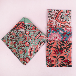 Handmade Floral Block Printed Cotton Bandana Eco-Friendly Breathable Unisex Square Scarf <b>Head</b> <b>Wrap</b> Stylish Neck Accessory - Product Image 1