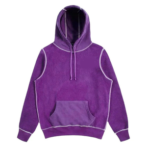 Loose Fit Contrast Stitch Hoodie 100% Cotton acid wash Hoodie for <b>Men</b> Custom Logo <b>Plain</b> Solid Feature Pullover Style <b>Hoodies</b> - Product Image 5