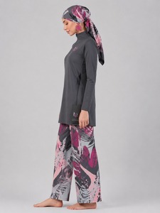 Traje de Baño Burkini Modesto Informal de 2 Piezas para Mujeres Musulmanas, Talla Grande, Ecológico, de Poliéster/Nailon Lavado, Servicio OEM - Product Image 3