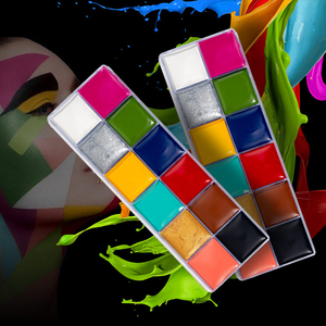 พาเลทสีทาหน้าและผิวกายแบบครีมสูตรน้ำมัน 12 สี เนื้อแมตต์และชิมเมอร์ สีสันสดใสสำหรับแต่งหน้าฮาโลวีน คอสเพลย์ และการแสดงบนเวที - Product Image 5