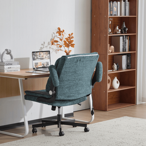 Sedia da Ufficio con Gambe Incrociate, Supporto Lombare Dinamico ad Airbag, Schienale e Braccioli Ribaltabili, Seduta Larga - Product Image 3