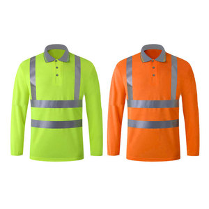 High Visibility Long Sleeve Safety Reflective Polo Shirts Construction Security <b>Working</b> Uniform Hi Vis Safety Polo Shirts - Product Image 3