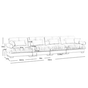 Divano Componibile in Velluto Super Confortevole e Oversize, con Braccioli Ergonomici Rinforzati e Seduta Profonda, Stile Cloud per Soggiorno - Product Image 4