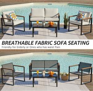 Muebles de Patio Comerciales para Exteriores, Juego de Sofás de Aluminio Homall para Resort, Casa de Huéspedes, Cafetería, Hotel, Proveedor al por Mayor - Product Image 5