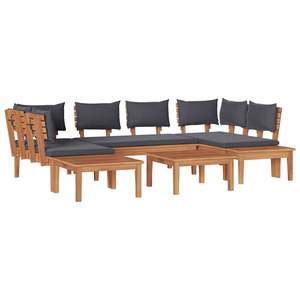 Conjunto de 4 Bancos de Jardín Marrones y Grises con Almacenamiento para Cojines, Colección de Muebles Elegantes para Exteriores - Product Image 2