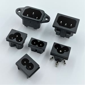 Montaje de tornillo 3 pines IEC320 C14 toma de corriente de entrada AC 250V 10A negro - Product Image 5