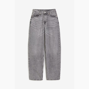 Pantalones Vaqueros de Mezclilla de Cintura Alta, Corte Recto, Lavado Oscuro, Largura al Tobillo, Ajuste Holgado, Casuales para Mujer, 100% Algodón, Color Sólido, para Otoño - Product Image 3