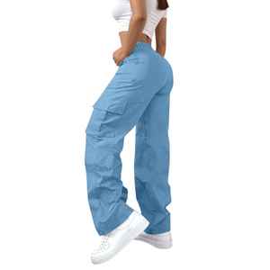 Women Mid <b>Waist</b> Cargo <b>Jeans</b> Loose Fit Cargo Pants XL Size Multi Pocket Three-Dimensional Pocket Casual Streetwear Trousers - Product Image 2