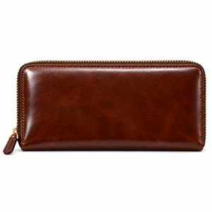 Cartera de Cuero Personalizada, Cartera Larga de Cuero con Cierre, Bolso de Mano de Cuero, Cartera Larga de Cuero con Cierre Personalizada Unisex - Product Image 1