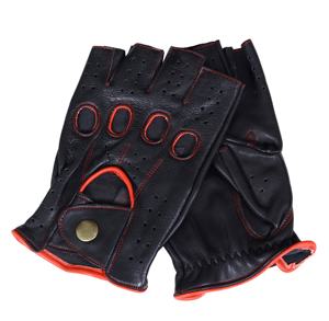 Guantes de piel de oveja unisex de piel de medio dedo, transpirables, cómodos para uso diario informal al aire libre, ropa formal de invierno - Product Image 3